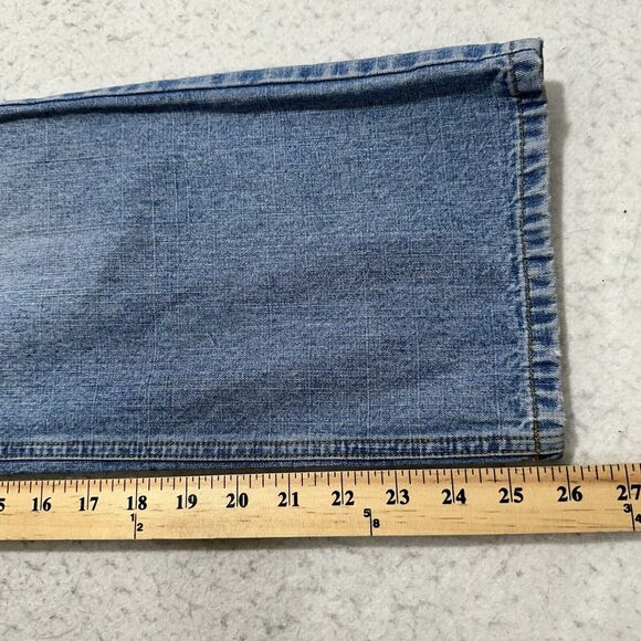 Ann Taylor LOFT Women's 8 Mid Rise Straight Leg Denim Jeans Light Blue 32x26 - Picture 13 of 13